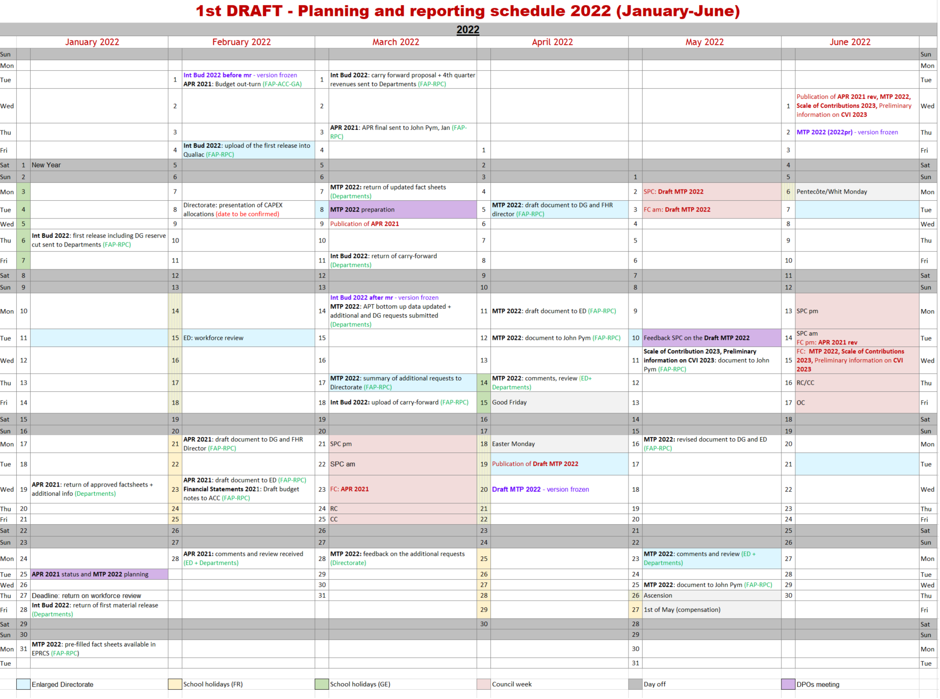 Calendar Jan-Jun 2022